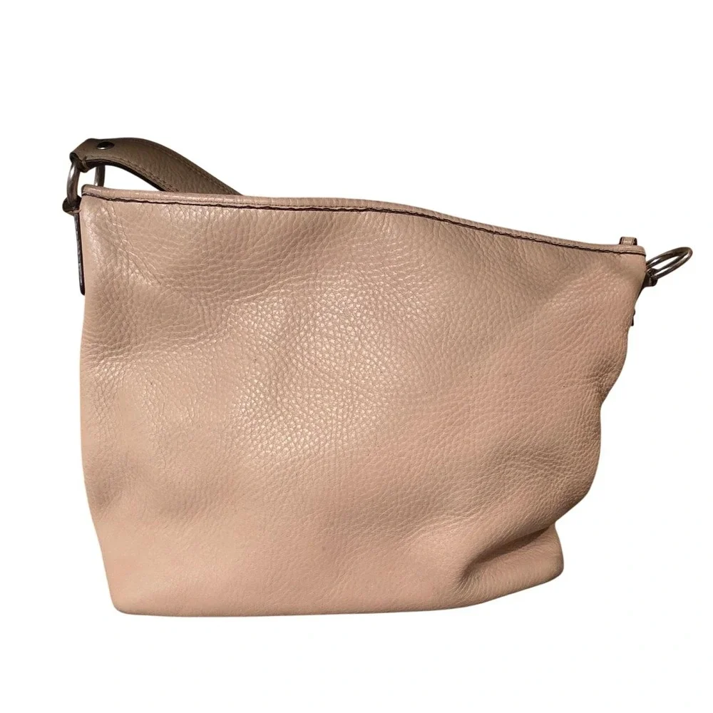 VTG Coach Soft Milled Leather Hobo Shoulder Bag‎ Purse Beige A0985-F13094